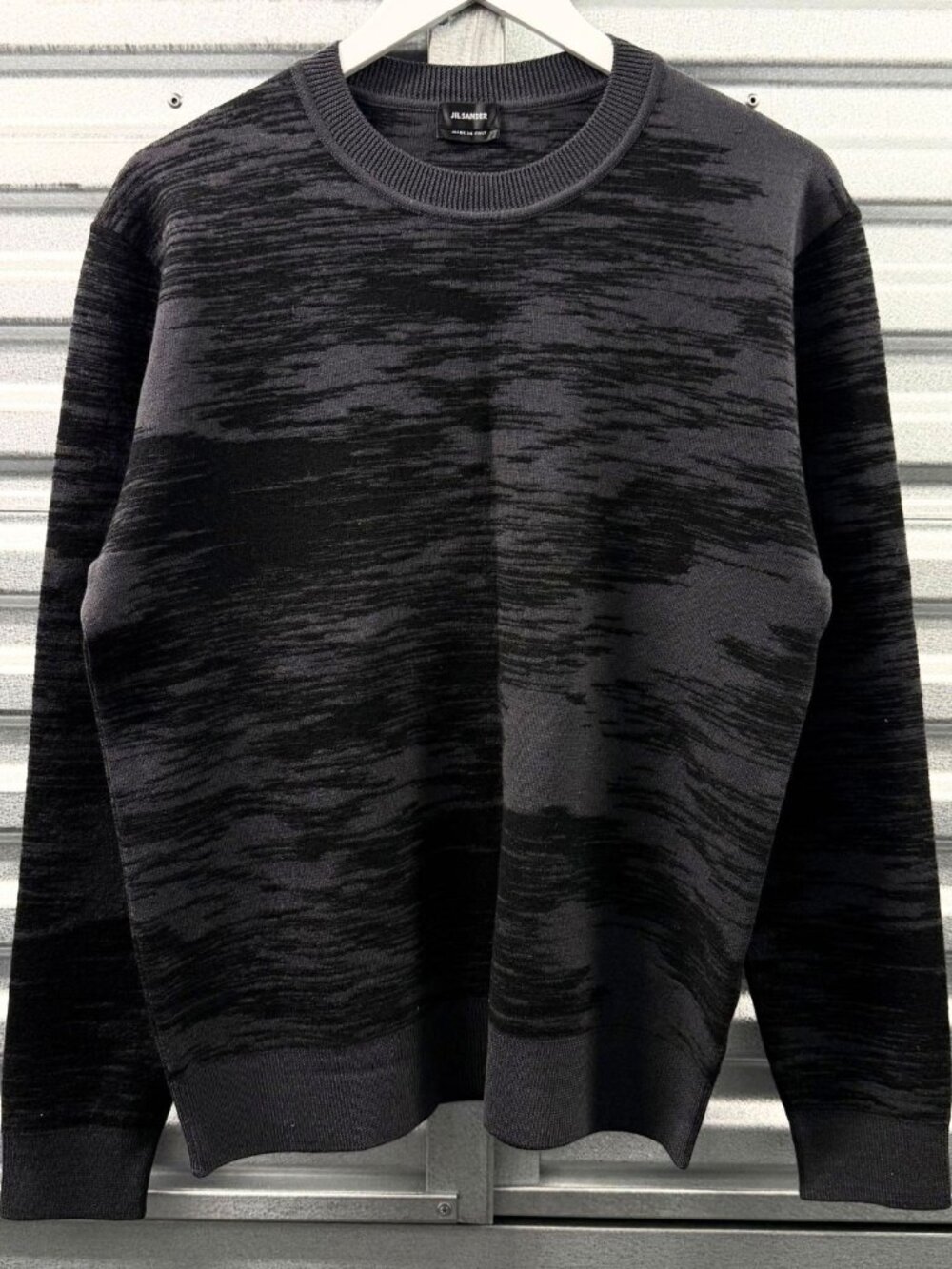 JIL SANDER BLACK GREY WOOL SWEATER